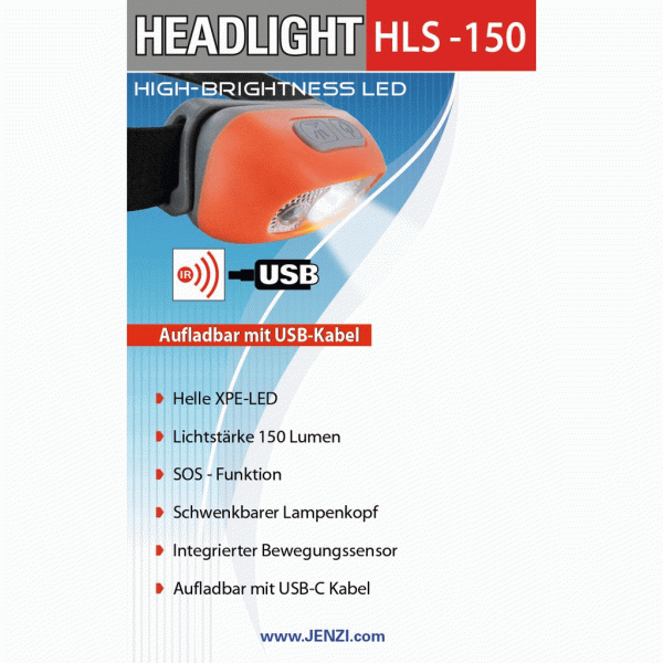 LED Kopflampe,HeadLight HLS150 JENZI