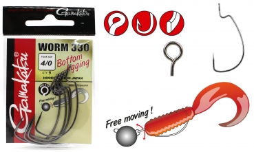 Gamakatsu Worm 330 Haken Bottom Jigging Gr.4/0