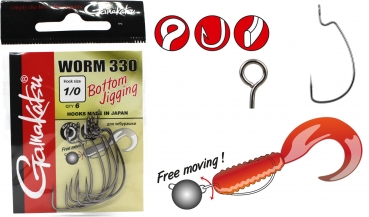Gamakatsu Worm 330 Haken Bottom Jigging Gr.1/0