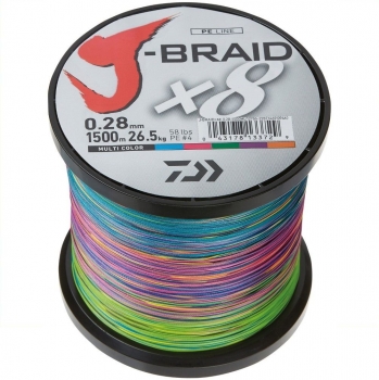 Daiwa J - Braid X8 fach geflochten Schnur Multi Color 0,42mm 46,5kg
