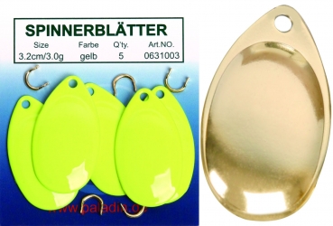 Paladin Spinnerblätter 2,7cm gold