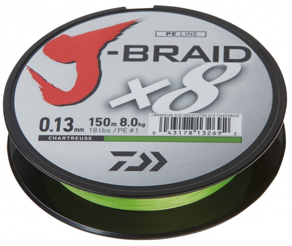 Daiwa J - Braid X8 fach geflochten Schnur chartreuse 0,20 mm  13 kg