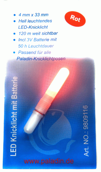 Paladin LED Knicklicht mit Batterie Rot